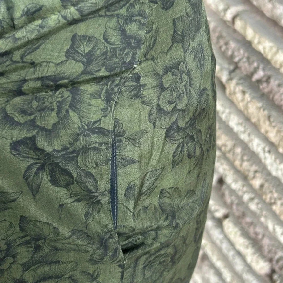 Kasper for ASL Vintage Green Black Roses Tunic Blazer Skirt Suit Size 10 - Picture 5 of 11